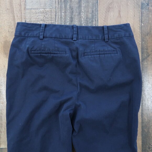 Talbots Size 4 Petite The Perfect Crop Navy Blue Dark Blue Cropped Chino Pants - Picture 6 of 7